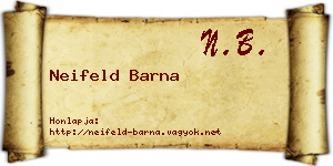 Neifeld Barna névjegykártya
